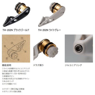 画像2: シマノ ボビンワインダー ヘビータイプ TH-202N ブラックゴールド