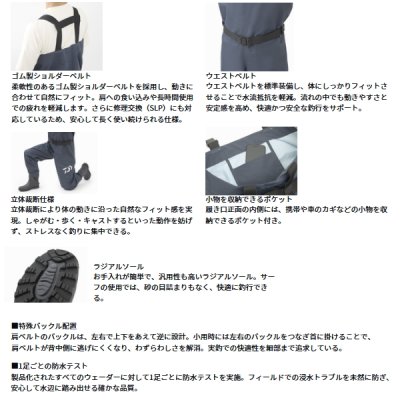 画像3: （26年2月新商品） ダイワ ブレスウェーダー（ラジアルソール） BW-4351 ブラック Sサイズ