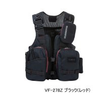 （26年9月新商品） シマノ ゲームベスト VF-278Z ブラック（レッド） フリーサイズ （9月発売予定／ご予約受付中）