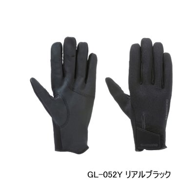 画像1: （26年10月新商品） シマノ 03 タイタニューム・アルファ グローブ 指出し GL-052Y リアルブラック Sサイズ （10月発売予定／ご予約受付中）