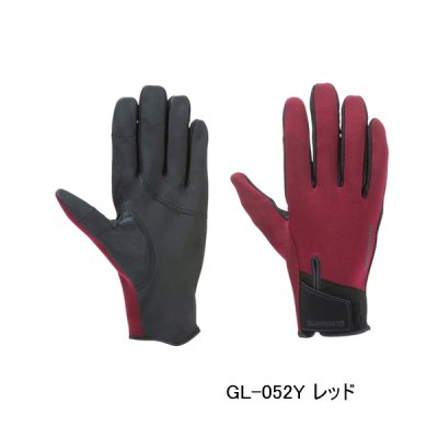 画像1: （26年10月新商品） シマノ 03 タイタニューム・アルファ グローブ 指出し GL-052Y レッド Lサイズ （10月発売予定／ご予約受付中）