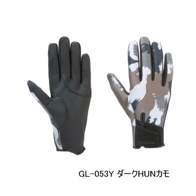 画像1: （26年10月新商品） シマノ 03 タイタニューム・アルファ グローブ フルカバー GL-053Y ダークHUNカモ Mサイズ （10月発売予定／ご予約受付中）