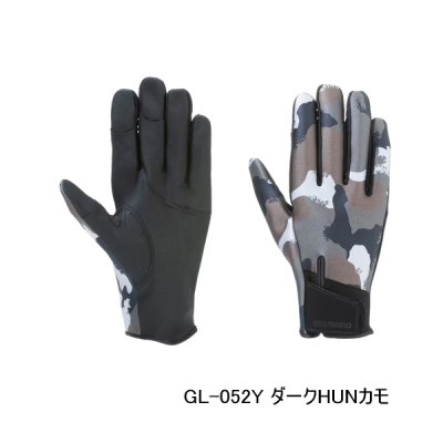 画像1: （26年10月新商品） シマノ 03 タイタニューム・アルファ グローブ 指出し GL-052Y ダークHUNカモ Lサイズ （10月発売予定／ご予約受付中）