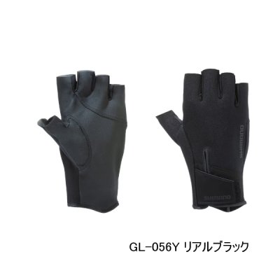 画像1: （26年10月新商品） シマノ 03 タイタニューム・アルファ グローブ 5 GL-056Y リアルブラック Mサイズ （10月発売予定／ご予約受付中）