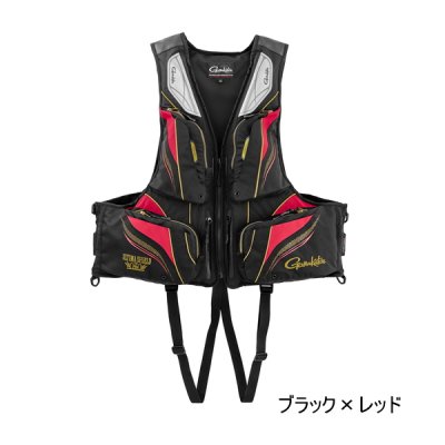 画像1: （26年11月新商品） がまかつ アルテマシールドプロ フローティングベスト GM-6008 ブラック×レッド Sサイズ （11月発売予定／ご予約受付中）