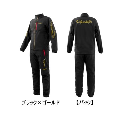 画像1: （26年11月新商品） がまかつ ソフトシェルスーツ GM-3828 ブラック×ゴールド Mサイズ （11月発売予定／ご予約受付中）