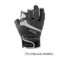 （26年10月新商品） がまかつ エルゴグリップグローブ（3本切） GM-7313 ブラック（ブラックワークス） 3Lサイズ （10月発売予定／ご予約受付中）