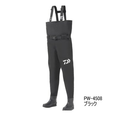 画像1: （26年3月新商品） ダイワ パワーウェーダー（フェルトスパイク） PW-4508 ブラック LLサイズ