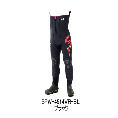 画像1: （26年4月新商品） ダイワ スペシャル スリムウェーダー（先丸中割／フェルトスパイクソール） SPW-4514VR-BL ブラック 3LA-3Lサイズ