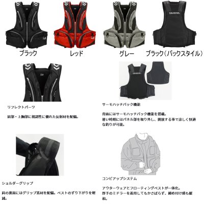 画像2: （26年4月新商品） ダイワ フローティングベスト DF-3626 ブラック 2XLサイズ