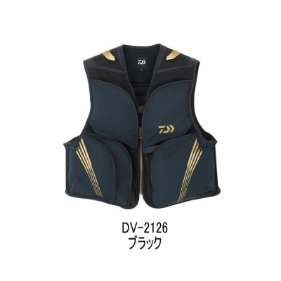 画像1: （26年4月新商品） ダイワ クールショートベスト DV-2126 ブラック 2XLサイズ
