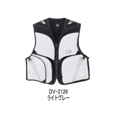 画像1: （26年4月新商品） ダイワ クールショートベスト DV-2126 ライトグレー Lサイズ