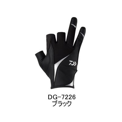 画像1: （26年4月新商品） ダイワ フィンガータッチジギンググローブ 3本カット DG-7226 ブラック Mサイズ