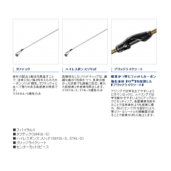 シマノ(SHIMANO) ロックフィッシュロッド 20 ソアレ TT アジング S610L-S - 2
