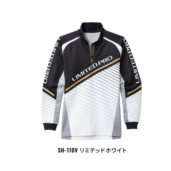 5 シマノ SH-110V フィッシングウェア ハーフジップ 22AW リミテッドプロ リミテッドホワイト ウォームシャツ 2022年秋冬 M
