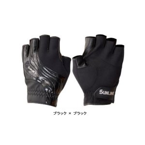 画像: ≪'18年11月新商品！≫ サンライン ネオプレーングローブ(5本) SUG-402 ブラック×ブラック Mサイズ [11月発売予定/ご予約受付中]