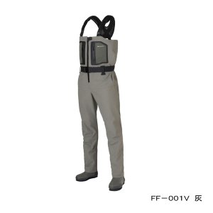 画像: ≪'22年11月新商品！≫ シマノ ドライシールド+4 ストレッチウェーダー カットピンフェルト FF-001V グレーベージュ Mサイズ [11月発売予定/ご予約受付中]
