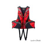 画像: ≪'23年3月新商品！≫ がまかつ ウィンドストッパー(R)フローティングベスト GM-2192 レッド×ブラック LLサイズ [3月発売予定/ご予約受付中]