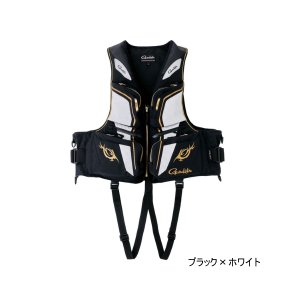 画像: がまかつ フローティングベスト GM-2193 ブラック×ホワイト Lサイズ