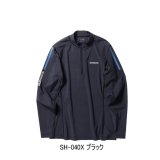 画像: ≪'24年3月新商品！≫ シマノ ウォーターリペル ハーフジップシャツ ロングスリーブ SH-040X ブラック Sサイズ [3月発売予定/ご予約受付中]