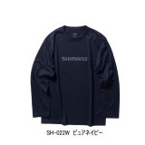 画像: ≪'24年3月新商品！≫ シマノ ドライロゴTシャツ ロングスリーブ SH-022W ピュアネイビー Sサイズ [3月発売予定/ご予約受付中]