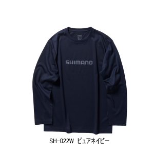 画像: ≪'24年3月新商品！≫ シマノ ドライロゴTシャツ ロングスリーブ SH-022W ピュアネイビー Mサイズ [3月発売予定/ご予約受付中]