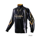 画像: ≪'24年4月新商品！≫ がまかつ 2WAYプリントジップシャツ(長袖) GM-3734 ブラック Lサイズ [4月発売予定/ご予約受付中]
