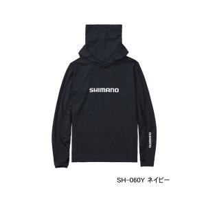 画像: ≪'25年3月新商品！≫ シマノ サン プロテクション フーディーシャツ SH-060Y ネイビー Sサイズ [3月発売予定/ご予約受付中]