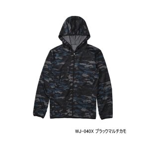 画像: ≪'25年3月新商品！≫ シマノ サン プロテクション ジップアップ グラフィックパーカー WJ-040X ブラックマルチカモ Sサイズ [3月発売予定/ご予約受付中]