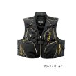 画像1: ≪'25年3月新商品！≫ がまかつ アルテマシールドプロ ショートハーフメッシュベスト GM-2330 ブラック×ゴールド 3Lサイズ [3月発売予定/ご予約受付中]