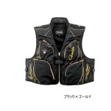 画像: ≪'25年3月新商品！≫ がまかつ アルテマシールドプロ ショートハーフメッシュベスト GM-2330 ブラック×ゴールド 3Lサイズ [3月発売予定/ご予約受付中]