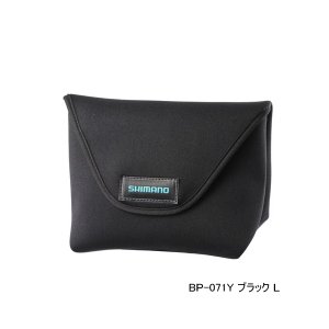 画像: ≪'25年3月新商品！≫ シマノ リールガード スピニングハンドル取外しタイプ BP-071Y ブラック Lサイズ [3月発売予定/ご予約受付中]