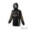 画像1: ≪'25年4月新商品！≫ がまかつ 2WAY プリントジップシャツフーディ GM-3736 ブラック×レッド 7Lサイズ [4月発売予定/ご予約受付中]