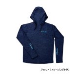 画像: ≪'25年3月新商品！≫ がまかつ サンシェードフーディTシャツ GM-3747 ブラック×ネイビー(バンダナ柄) Mサイズ