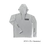 画像: ≪'25年3月新商品！≫ がまかつ サンシェードフーディTシャツ GM-3747 ホワイト×グレー(がまかつ) Mサイズ