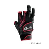 画像: ≪'25年5月新商品！≫ がまかつ トーナメントグローブ(3本切) GM-7305 ブラック×レッド Mサイズ [5月発売予定/ご予約受付中]