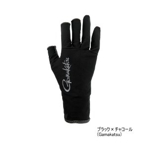 画像: ≪'25年5月新商品！≫ がまかつ UVカットグローブ GM-7304 ブラック×チャコール(がまかつ) Mサイズ [5月発売予定/ご予約受付中]