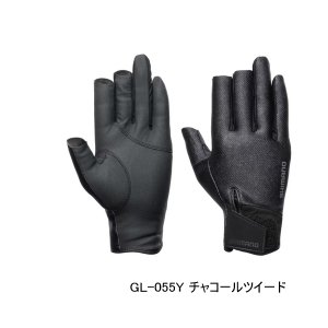 画像: ≪'25年10月新商品！≫ シマノ 03 タイタニューム・アルファ グローブ 3 セミロング GL-055Y チャコールツイード Sサイズ [10月発売予定/ご予約受付中]