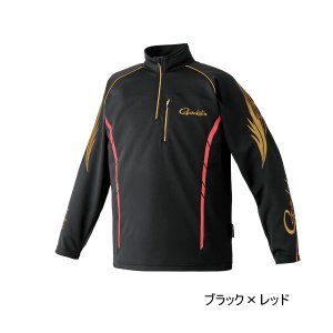 画像: ≪'25年10月新商品！≫ がまかつ 2WAYウォームジップシャツ GM-3766 ブラック×レッド Mサイズ [10月発売予定/ご予約受付中]