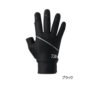 画像: ≪'25年9月新商品！≫ ダイワ キャスティンググローブ 2本カット DG-3025W ブラック XLサイズ