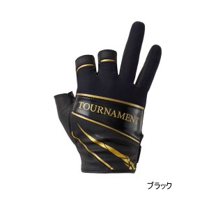 画像: ≪'25年9月新商品！≫ ダイワ トーナメント グローブ 3本カット DG-1225T ブラック XLサイズ