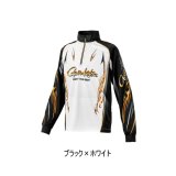 画像: （26年4月新商品） がまかつ 2WAYプリントジップシャツ（長袖） GM-3814 ブラック×ホワイト 5Lサイズ （4月発売予定／ご予約受付中）