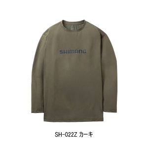画像: （26年3月新商品） シマノ ドライロゴTシャツ ロングスリーブ SH-022Z カーキ 2XLサイズ （3月発売予定／ご予約受付中）