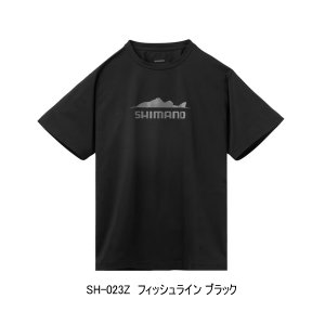 画像: （26年3月新商品） シマノ ドライグラフィックTシャツ SH-023Z フィッシュライン　ブラック 2XLサイズ （3月発売予定／ご予約受付中）