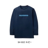 画像: （26年3月新商品） シマノ ドライロゴTシャツ ロングスリーブ SH-022Z ネイビー Sサイズ （3月発売予定／ご予約受付中）