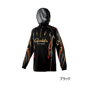 画像: （26年4月新商品） がまかつ 2WAYプリントジップシャツフーディ GM-3816 ブラック 7Lサイズ （4月発売予定／ご予約受付中）