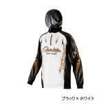 画像: （26年4月新商品） がまかつ 2WAYプリントジップシャツフーディ GM-3816 ブラック×ホワイト 5Lサイズ （4月発売予定／ご予約受付中）