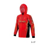 画像: （26年4月新商品） がまかつ 2WAYプリントジップシャツフーディ GM-3816 レッド 3Lサイズ （4月発売予定／ご予約受付中）