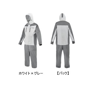 画像: （26年4月新商品） がまかつ PVCレインスーツ GM-3818 ホワイト×グレー 3Lサイズ （4月発売予定／ご予約受付中）