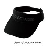 画像: （26年2月新商品） がまかつ ベーシックサンバイザー GM-9128 ブラック×グレー（ブラックワークス） フリーサイズ